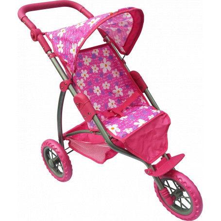 PLAYWORLD DOLL 3 WHEEL JOGGER PINK