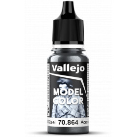 Vallejo 70864 Model Colour Metallic Natural Steel 17 ml Acrylic Paint