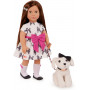 OUR GENERATION DOLL W/ BOW DRESS AND PUP, GEMMA & GIGI