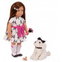 OUR GENERATION DOLL W/ BOW DRESS AND PUP, GEMMA & GIGI