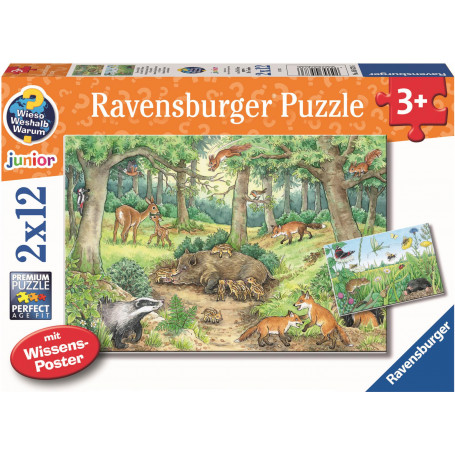 Ravensburger - Animals in the Forest & Meadow 2x12p