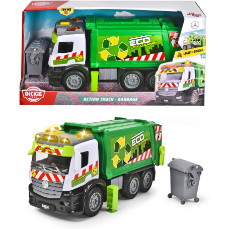 Dickie Action Truck - Garbage - Mercedes Truck, 26 cm