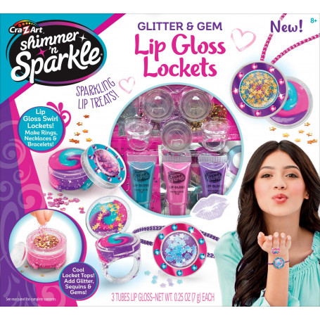 Shimmer N Sparkle Glitter & Gem Lip Gloss Lockets