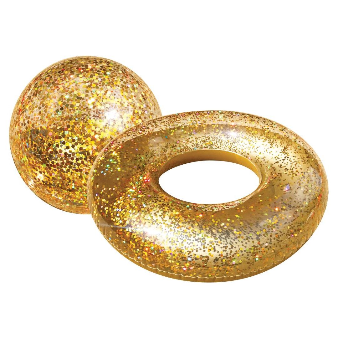 Bling Swim Ring Ball Set Gold Afterpay Available!