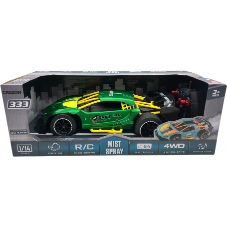 Crazon - 1:14 4-Ch Radio Control Green Mist-Spray Car with USB