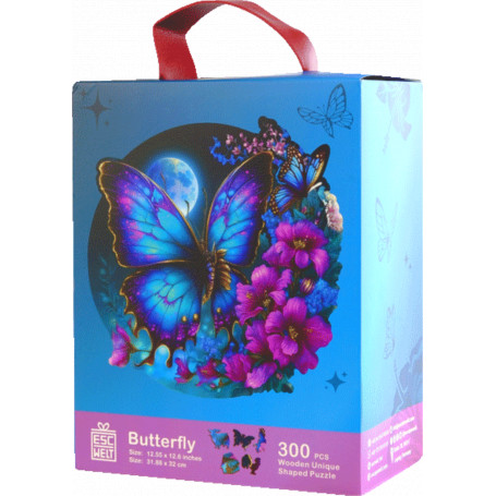 ESCAPEWELT 300PCE WOODEN JIGSAW BUTTERFLY