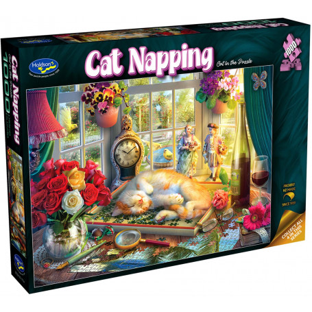 CAT NAPPING CAT IN THE PUZZLE