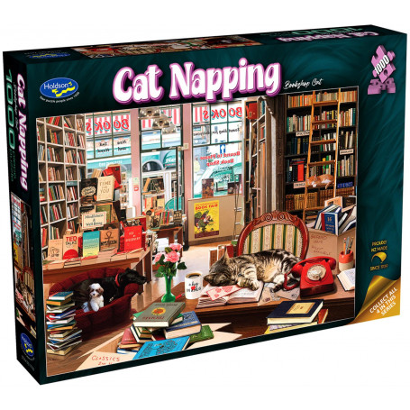 CAT NAPPING BOOKSHOP CAT 1000p