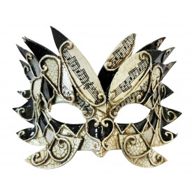 Dr Tom's Spiked Musical Masquerade Mask - Black/White