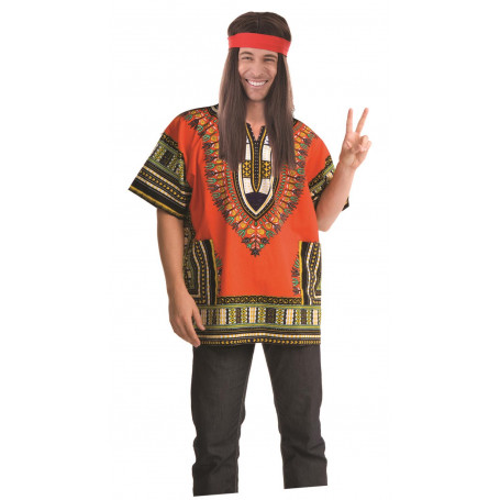 Dr Tom's Dashiki Shirt Orange - Plus