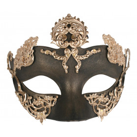 Isha Black with Gold Eye Mask