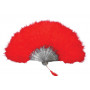 Feather Fan - Red  w/Black Staves