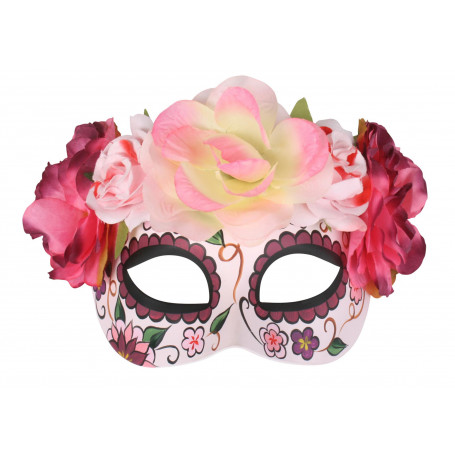 Frida Soft Pink Flowers Eye Mask