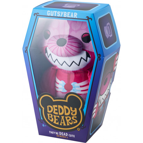 DEDDY BEAR LARGE PLUSH IN COFFIN  - GUTSY BEAR