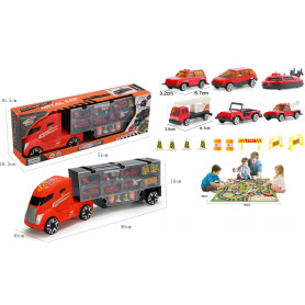 Truck Car Carrier 19 Inch with 6 Alloy Cars & accessories and game mat