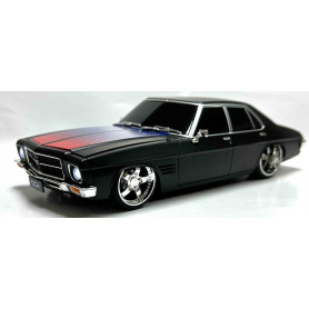 1:24 Matte Black w/Red/Blue Colour Shift Stripe Holden HQ Custom Spectra Rides Light Up - Plastic