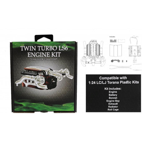 1:24 LC/LJ Twin Turbo L.S Torana Engine Plastic Kit Accessory