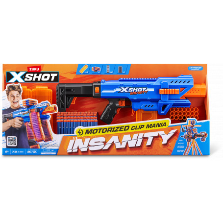 Zuru XSHOT Insanity Motorised Clip Blaster & 72 Darts