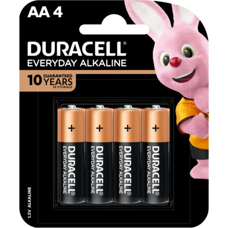 Duracell Everyday Alkaline AA 4 pack