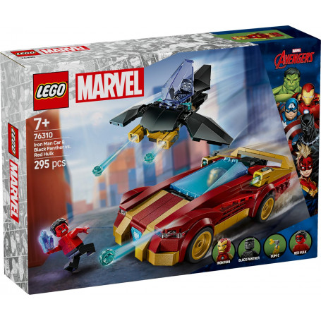 LEGO Super Heroes Marvel Iron Man Car & Black Panther vs. Red Hul 76310