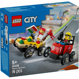 LEGO CITY Pizza vs. Fire Truck Race Car Pack 60458