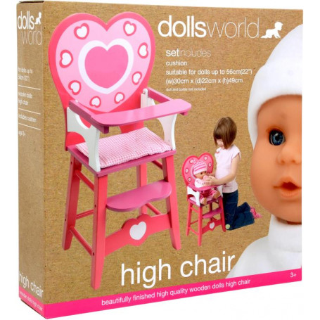 Dollsworld high chair wooden