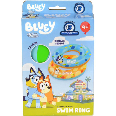 BLUEY SWIM RING 4+ YEARS 15-25KG
 (1 COLOURWAY DUAL SIDED)