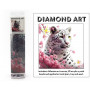 DIAMOND ART KIT 5D (30x30cm) - WHITE TIGER W/FLOWR