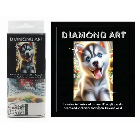 DIAMOND ART KIT 5D (15x20cm) - HUSKY PUPPY