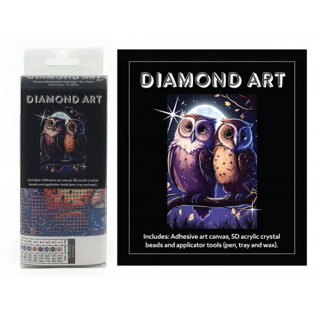 DIAMOND ART KIT 5D (15x20cm) - OWLS