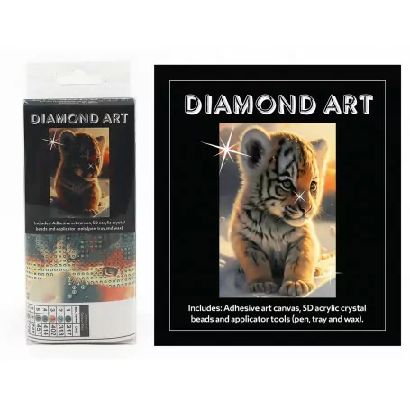 DIAMOND ART KIT 5D (15x20cm) - TIGER CUB