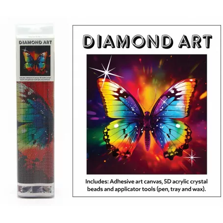 DIAMOND ART KIT 5D (30x30cm) - COLOURFUL BUTTERFLY