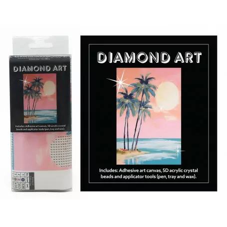 DIAMOND ART KIT 5D (15x20cm) - PALM TREES