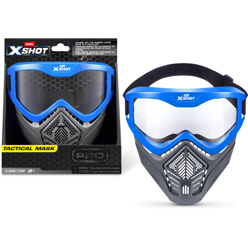 ZURU XSHOT Taktische Maske – Blau – Mit Verstellbarem Riemen & Belüftungslöchern – Für Blaster-Kämpfe – Stylischer Schutz Für Kinder ZURU XSHOT Taktische Maske – Blau – Mit Verstellbarem Riemen & Belüftungslöchern – Für Blaster-Kämpfe – Stylischer Schutz Für Kinder