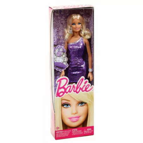 BARBIE GLITZ DOLL PURPLE DRESS